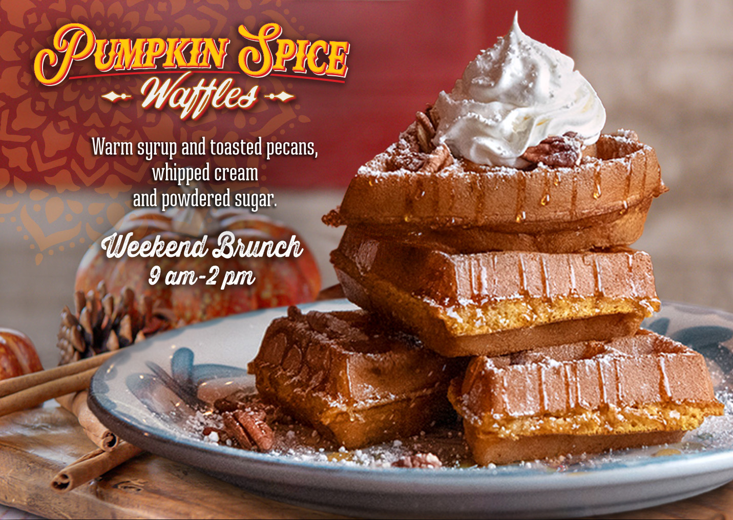Pumpkin Spice Waffles at Lupe Tortilla