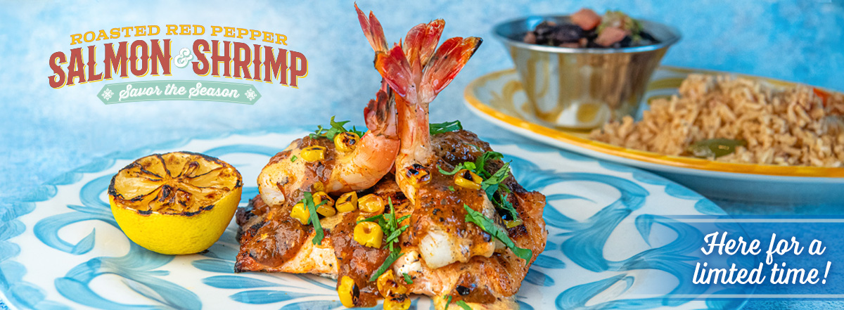 Roasted Red Pepper Salmon and Shrimp for Lent