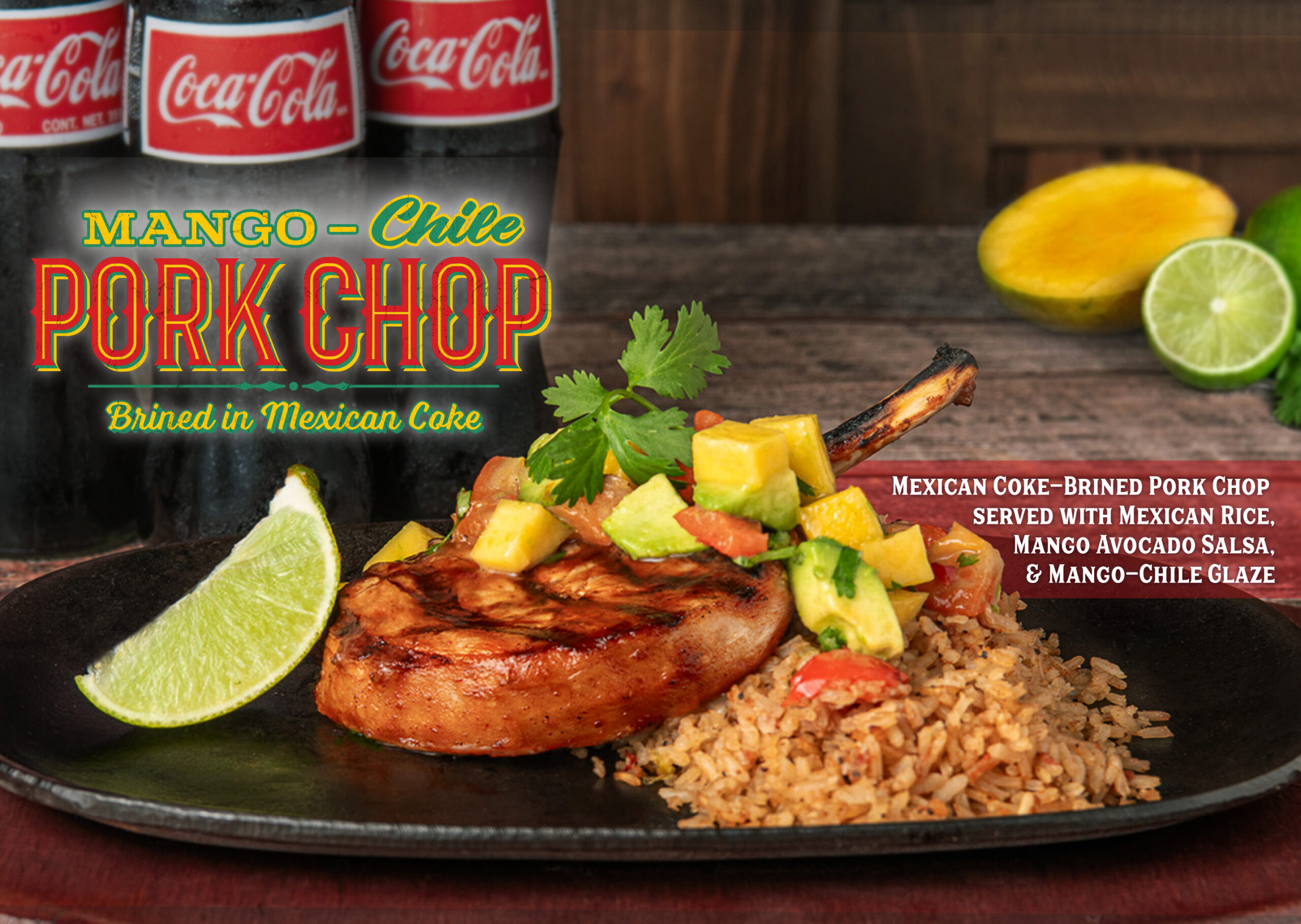 Mango-Chile pork chops now available at Lupe Tortilla