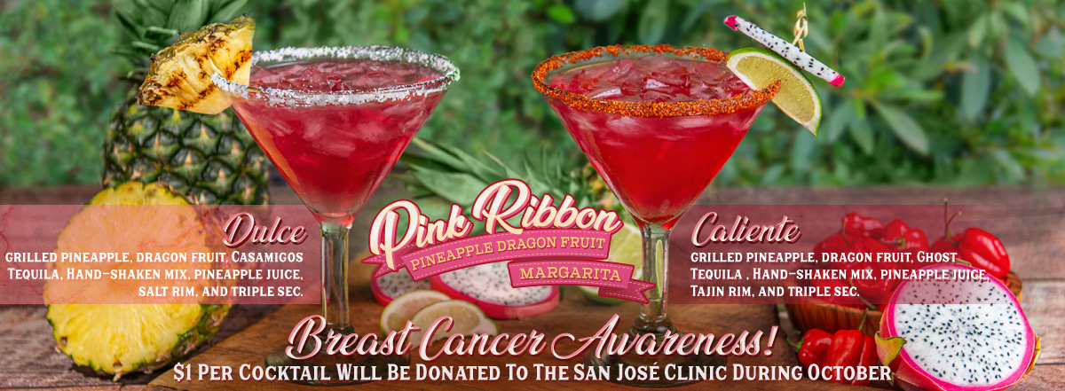 Pink Ribbon Margarita for Breast Cancer Awareness Month at Lupe Tortilla